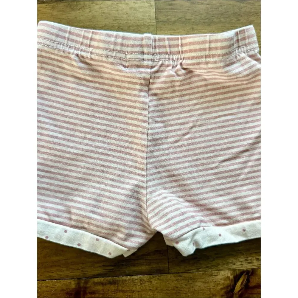 SweetHoney Girls Out To Play Set Soft Plum Dot 4T Knit Short Sleeve Shorts